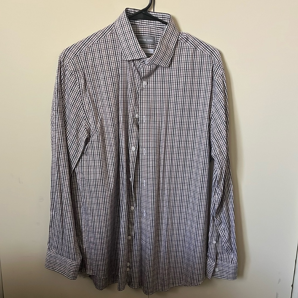 Men’s Michael Kors Slim Fit Travel Stretch Dress Shirt, 16 & 32/33, size Large